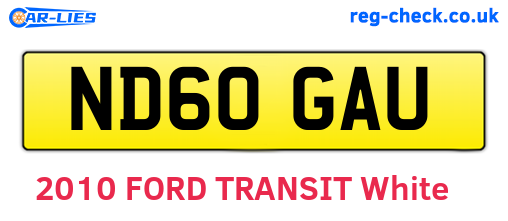 ND60GAU are the vehicle registration plates.