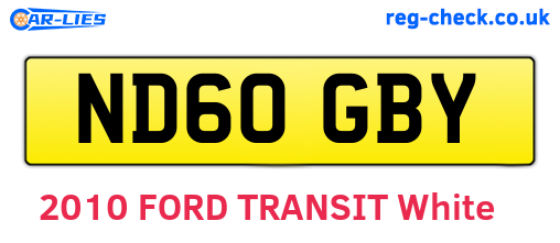 ND60GBY are the vehicle registration plates.