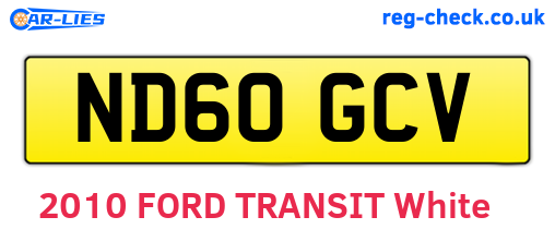 ND60GCV are the vehicle registration plates.
