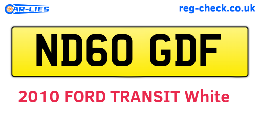 ND60GDF are the vehicle registration plates.