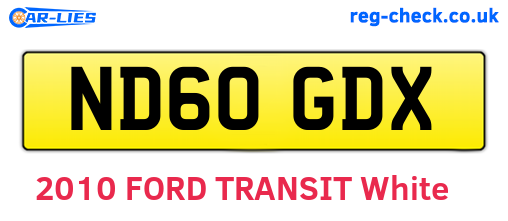 ND60GDX are the vehicle registration plates.