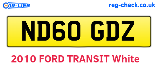 ND60GDZ are the vehicle registration plates.