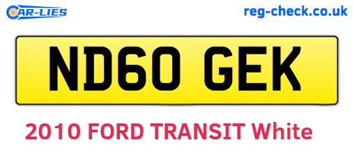 ND60GEK are the vehicle registration plates.