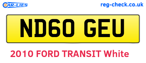 ND60GEU are the vehicle registration plates.