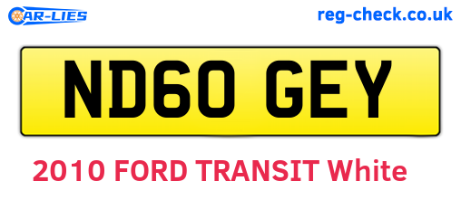 ND60GEY are the vehicle registration plates.