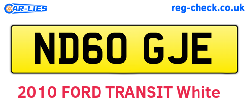 ND60GJE are the vehicle registration plates.
