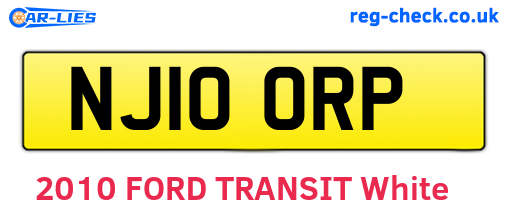 NJ10ORP are the vehicle registration plates.