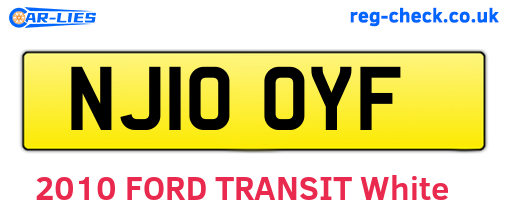 NJ10OYF are the vehicle registration plates.