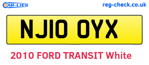 NJ10OYX are the vehicle registration plates.