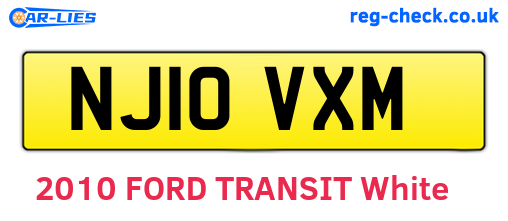 NJ10VXM are the vehicle registration plates.