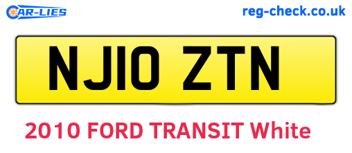 NJ10ZTN are the vehicle registration plates.
