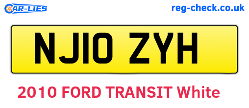 NJ10ZYH are the vehicle registration plates.