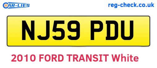 NJ59PDU are the vehicle registration plates.
