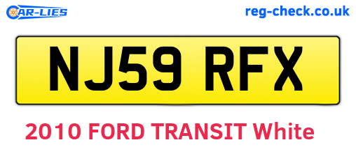 NJ59RFX are the vehicle registration plates.