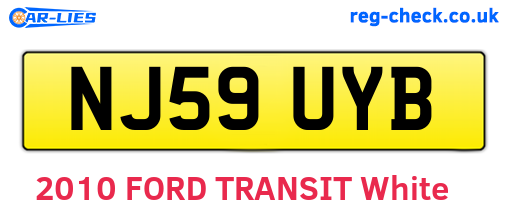 NJ59UYB are the vehicle registration plates.