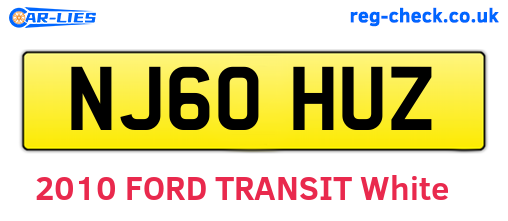 NJ60HUZ are the vehicle registration plates.