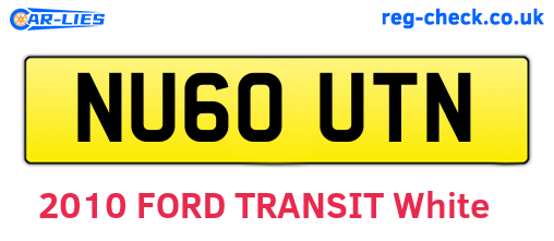 NU60UTN are the vehicle registration plates.