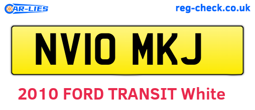NV10MKJ are the vehicle registration plates.