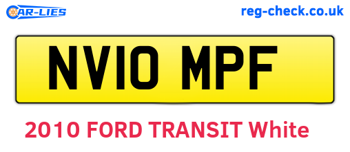 NV10MPF are the vehicle registration plates.