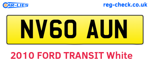NV60AUN are the vehicle registration plates.