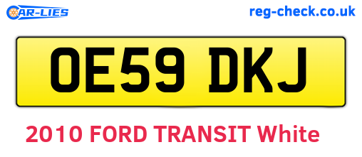 OE59DKJ are the vehicle registration plates.