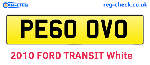 PE60OVO are the vehicle registration plates.