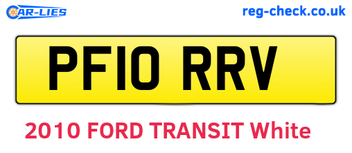 PF10RRV are the vehicle registration plates.