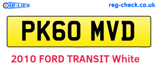 PK60MVD are the vehicle registration plates.