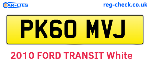 PK60MVJ are the vehicle registration plates.