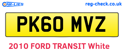 PK60MVZ are the vehicle registration plates.