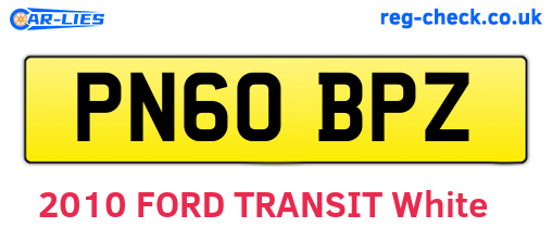 PN60BPZ are the vehicle registration plates.
