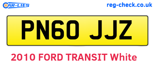PN60JJZ are the vehicle registration plates.