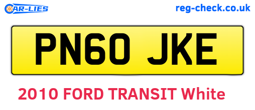 PN60JKE are the vehicle registration plates.