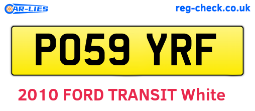 PO59YRF are the vehicle registration plates.