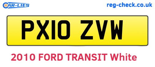 PX10ZVW are the vehicle registration plates.