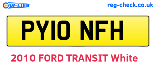 PY10NFH are the vehicle registration plates.