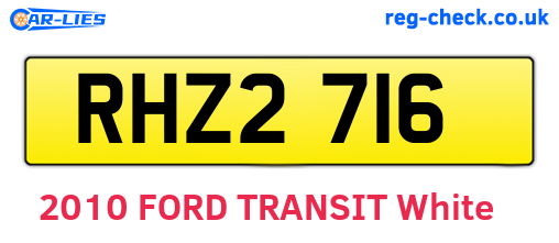 RHZ2716 are the vehicle registration plates.