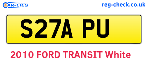 S27APU are the vehicle registration plates.