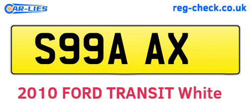 S99AAX are the vehicle registration plates.