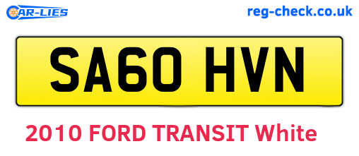 SA60HVN are the vehicle registration plates.