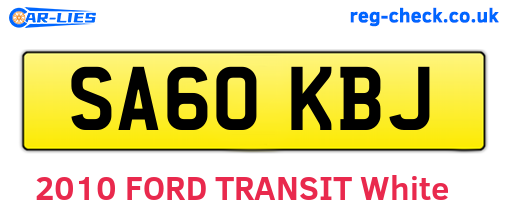 SA60KBJ are the vehicle registration plates.