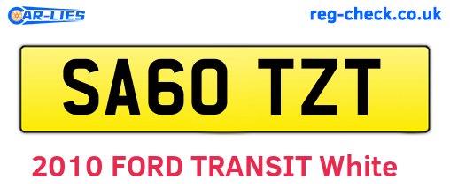 SA60TZT are the vehicle registration plates.