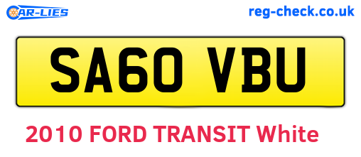 SA60VBU are the vehicle registration plates.