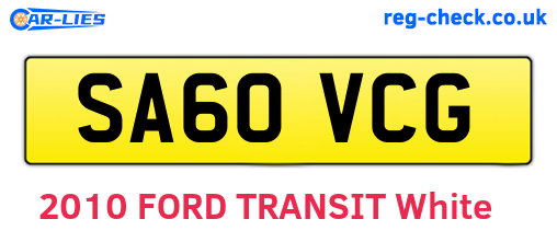 SA60VCG are the vehicle registration plates.