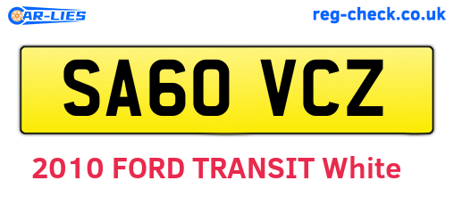 SA60VCZ are the vehicle registration plates.