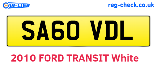 SA60VDL are the vehicle registration plates.