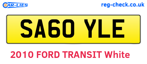 SA60YLE are the vehicle registration plates.