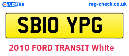 SB10YPG are the vehicle registration plates.