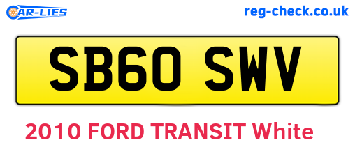 SB60SWV are the vehicle registration plates.