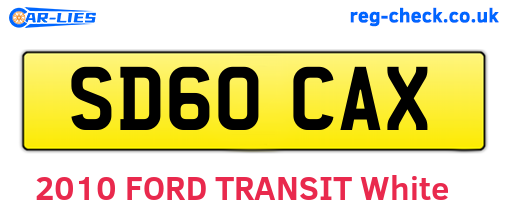 SD60CAX are the vehicle registration plates.